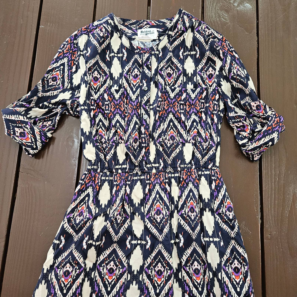 Anthropologie Holding Horses Women's Patterned 3/4 Sleeve Dress. Size 2‎ - Picture 3 of 11